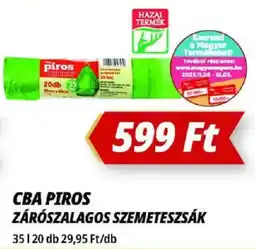 Príma Cba piros zárószalagos szemeteszsák ajánlat