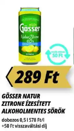 Príma Gösser Natur Zitrone ízesített alkoholmentes sörök ajánlat