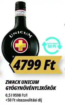 Príma Zwack Unicum gyógynövénylikőrök ajánlat