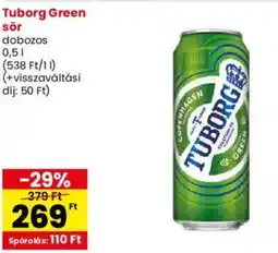 Interspar Tuborg Green sör ajánlat