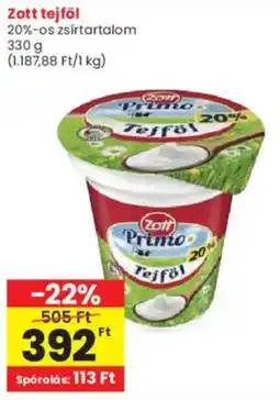 Interspar Zott tejföl 20% ajánlat