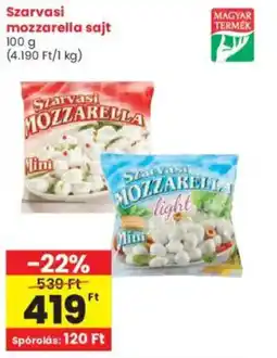 Interspar Szarvasi mozzarella sajt ajánlat