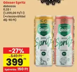 Interspar Gösser Spritz ajánlat