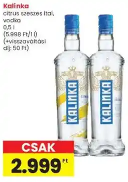 Interspar Kalinka citrus szeszes ital, vodka ajánlat