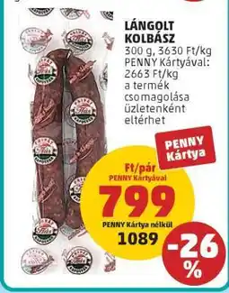 PENNY Lángolt kolbász ajánlat