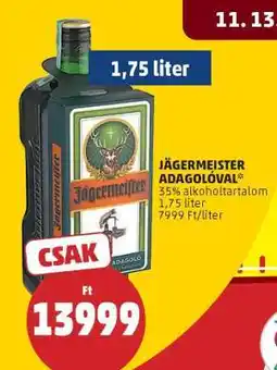 PENNY Jägermeister adagolóval ajánlat