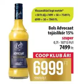 Coop Bols Advocaat tojáslikőr 15% ajánlat