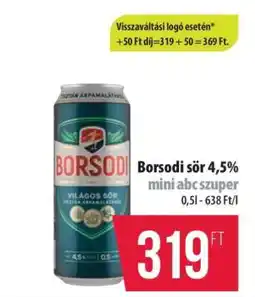 Coop Borsodi sör 4,5% ajánlat