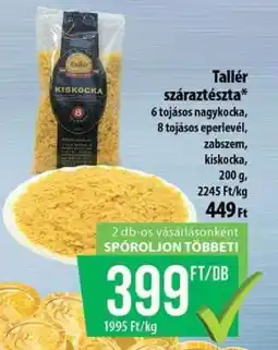 Coop Tallér száraztészta ajánlat