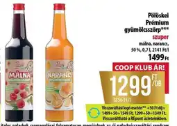 Coop Pölöskei Prémium gyümölcsszörp ajánlat