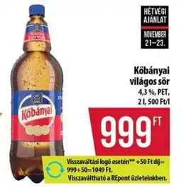 Coop KŐBÁNYAI Világos sör ajánlat