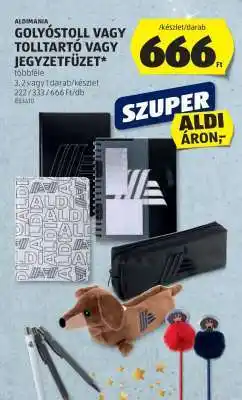 ALDI Golyóstoll vagy tolltartó vagy jegyzetfüzet ajánlat