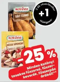 Interspar Kotányi tasakos fűszersó, fűszer- keverék, fűszerpác ajánlat