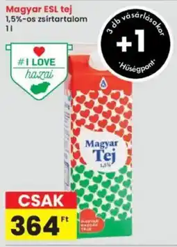 Interspar Magyar ESL tej 1,5% ajánlat