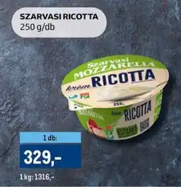 Metro Szarvasi ricotta ajánlat