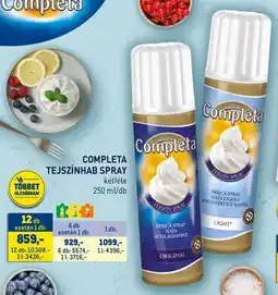 Metro Completa tejszínhab spray ajánlat