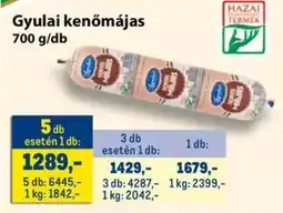 Metro Gyulai kenőmájas ajánlat