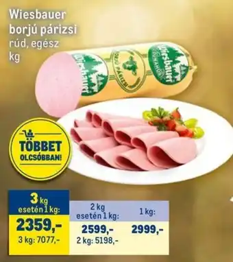 Metro Wiesbauer borjú párizsi ajánlat