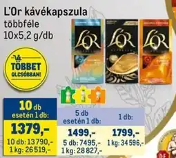 Metro L'Or kávékapszula ajánlat