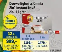 Metro Douwe Egberts Omnia 3in1 instant kávé ajánlat