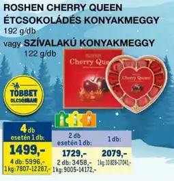 Metro Roshen Cherry Queen étcsokoládés konyakmeggy ajánlat