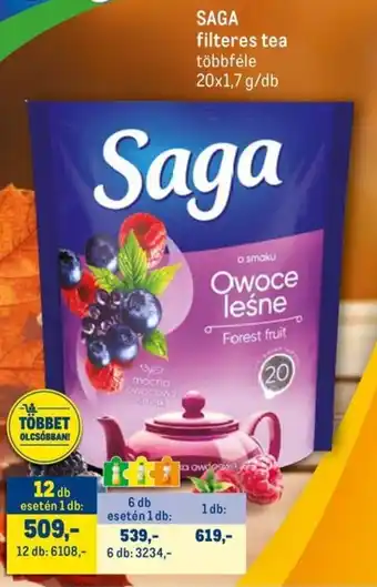Metro SAGA filteres tea ajánlat