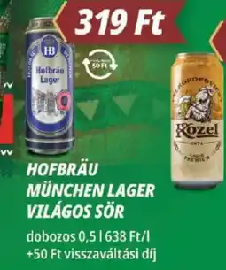 Príma HOFBRÄU MÜNCHEN LAGER VILÁGOS SÖR ajánlat