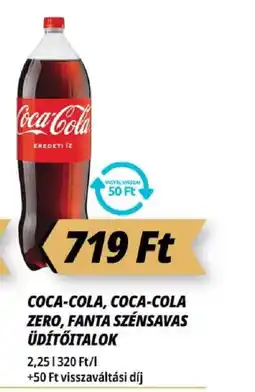 Príma COCA-COLA, COCA-COLA ZERO, FANTA SZÉNSAVAS ÜDÍTŐITALOK ajánlat