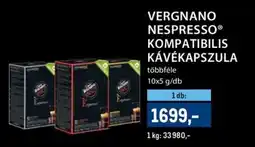 Metro Vergnano Nespresso kompatibilis kávékapszula ajánlat
