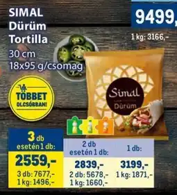 Metro SIMAL Dürüm Tortilla ajánlat