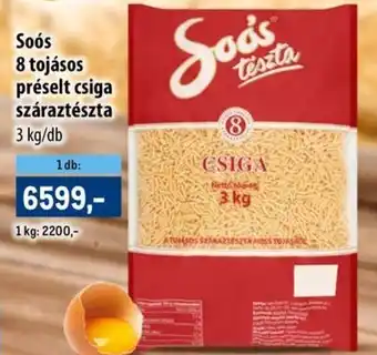 Metro Soós 8 tojásos préselt csiga száraztészta ajánlat