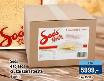 Metro Soós 4 tojásos csusza száraztészta ajánlat