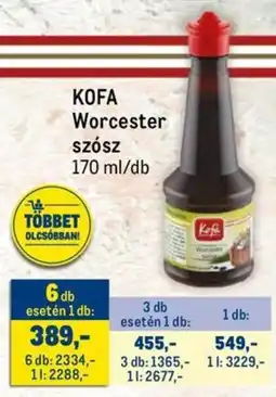 Metro KOFA Worcester Szósz ajánlat