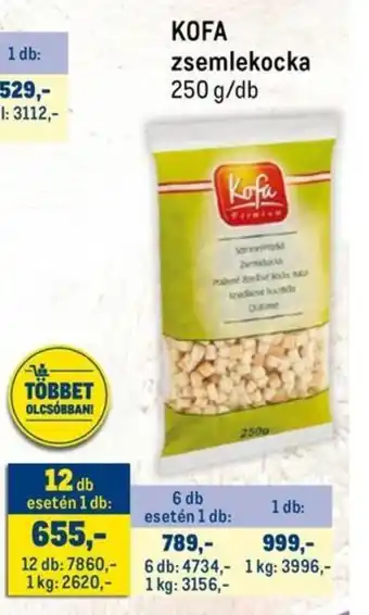 Metro KOFA zsemlekocka ajánlat