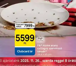 Tesco F&F Home arany csillagos szervíroz tányér ajánlat