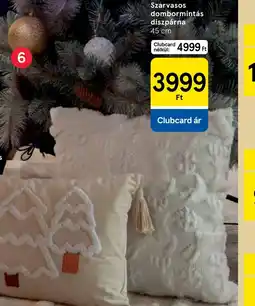 Tesco Szarvasos dombormintás díszpárna ajánlat