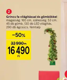 Tesco Grincs fa világítással és gömbökkel ajánlat
