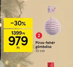 Tesco Piros-fehér gömbdísz ajánlat