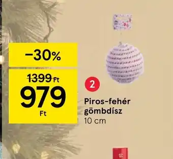 Tesco Piros-fehér gömbdísz ajánlat