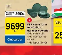 Tesco F&F Home Turin fenyőzöld étkészlet ajánlat