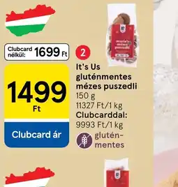 Tesco It's Us gluténmentes mézes puszedli ajánlat