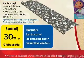 Tesco Karácsonyi csomagolpapír ajánlat