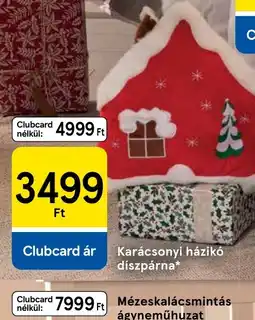Tesco Karácsonyi házik díszpárna ajánlat