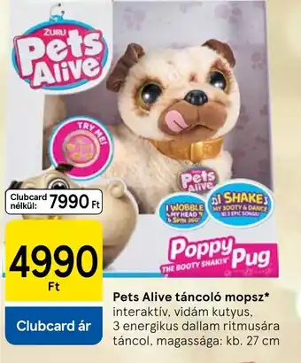 Tesco Pets Alive táncol mopsz ajánlat