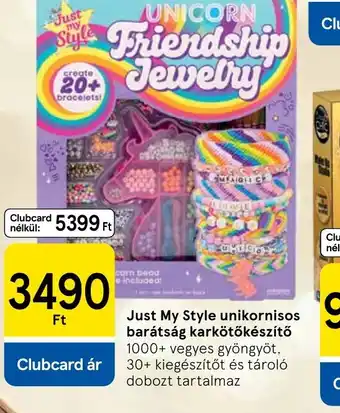 Tesco Just My Style unikornisos barátság karkötőkészítő ajánlat