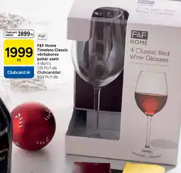 Tesco F&F Home Timeless Classic vörösboros pohár szett ajánlat
