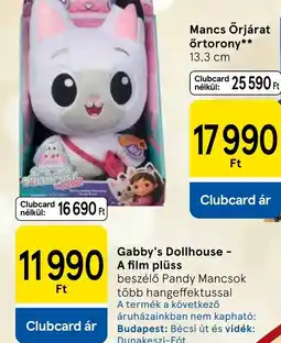 Tesco Gabby's DollhouseA film plüss ajánlat