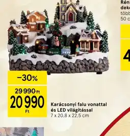 Tesco Karácsonyi falu vonattal és LED világítással ajánlat
