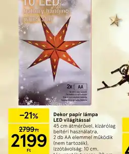 Tesco Dekor papír lámpa LED világítással ajánlat