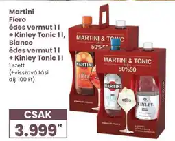 Spar Martini Fiero édes vermut 1l + Kinley Tonic 1l, Bianco édes vermut 1l + Kinley Tonic 1l ajánlat
